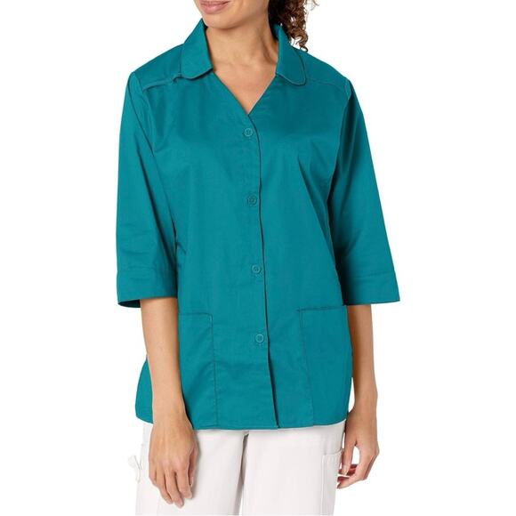 NWT WonderWink Wonderwork Women’s Smock Lot women’s large salmon and teal blue - Picture 3 of 12